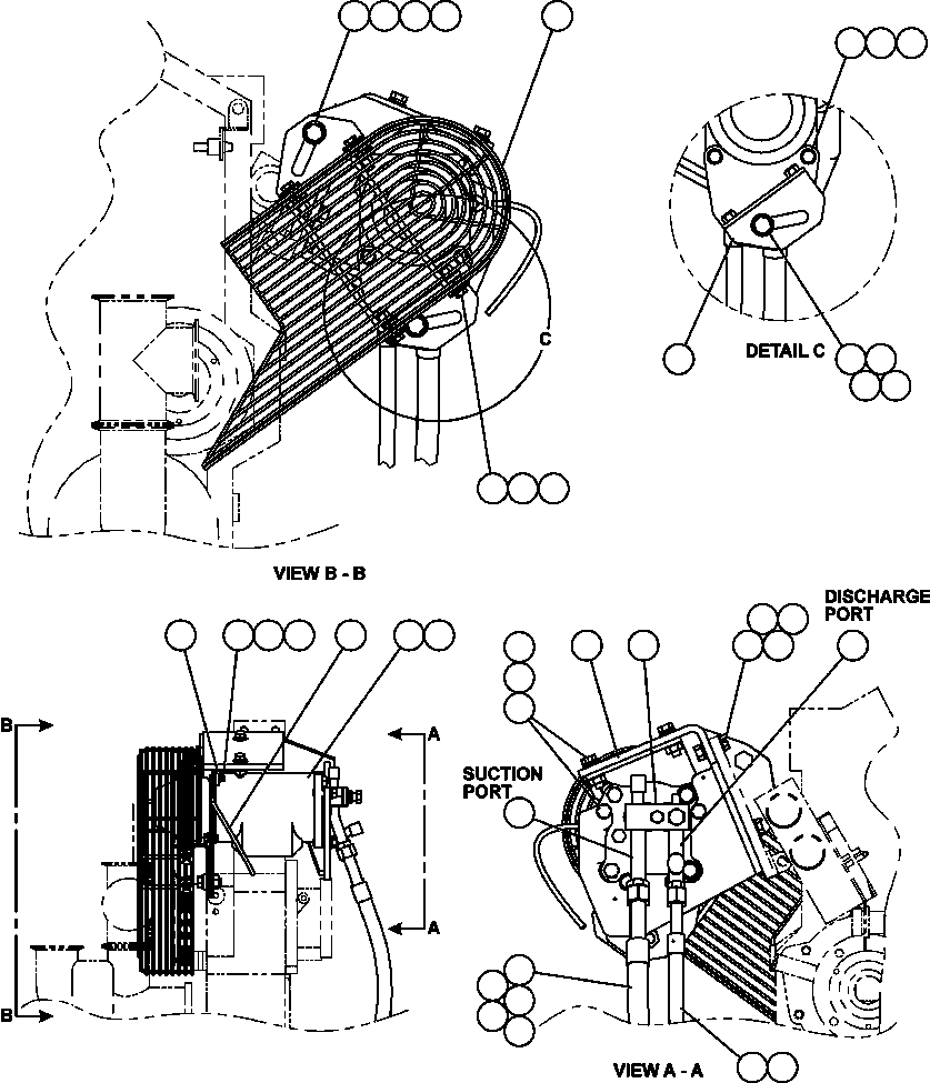Komatsu parts book diagram for AFE52-J 930E-3 S/N A30336-A30340  KLEMKE: AIR CONDITIONER COMPRESSOR INSTL - 1