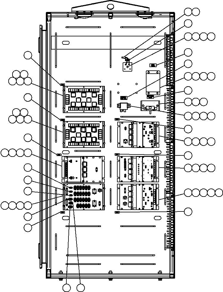 Komatsu parts book diagram for AFE52-J 930E-3 S/N A30336-A30340  KLEMKE: AUXILIARY CONTROL CABINET COMPONENTS - 1