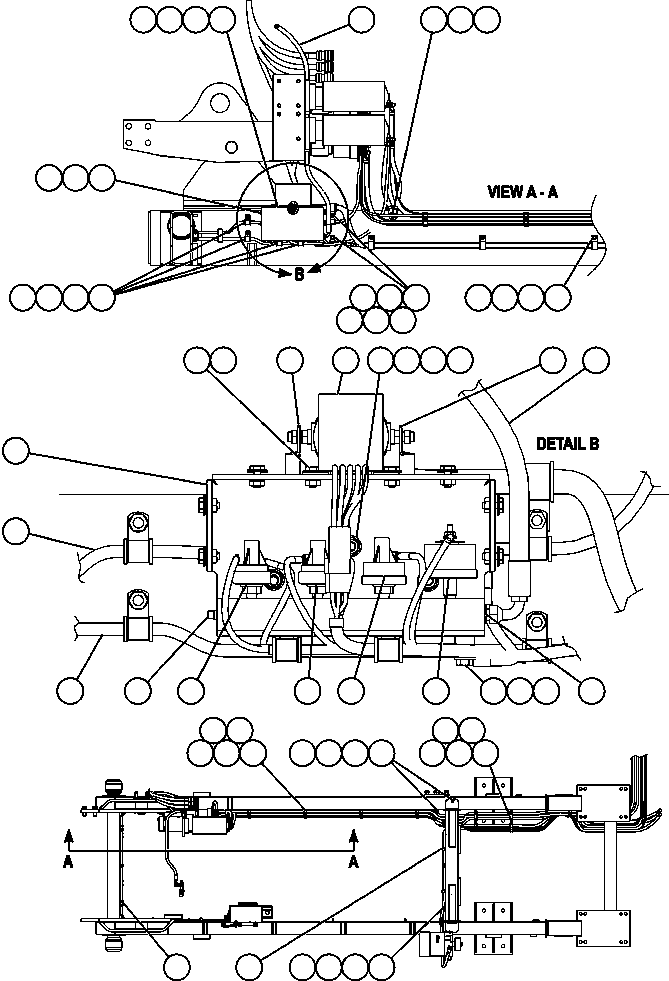 Komatsu parts book diagram for AFE52-J 930E-3 S/N A30336-A30340  KLEMKE: ENGINE ELECTRICAL - ROUTING & PRELUBE SWITCHES