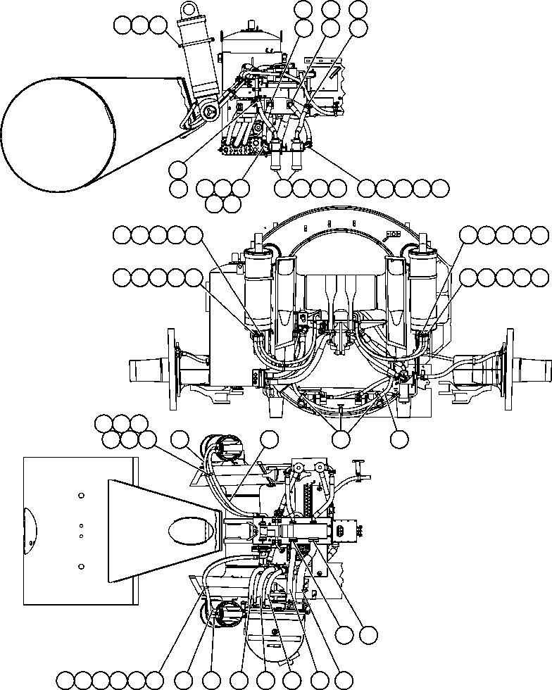Komatsu parts book diagram for AFE52-J 930E-3 S/N A30336-A30340  KLEMKE: HOIST & BRAKE PIPING