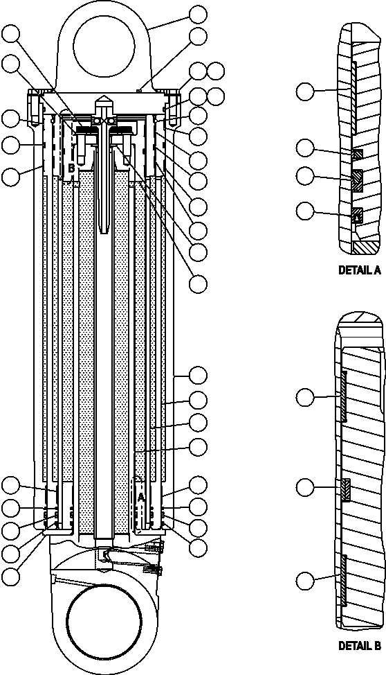 Komatsu parts book diagram for AFE52-J 930E-3 S/N A30336-A30340  KLEMKE: HOIST CYLINDER ASSEMBLY (EL4829)