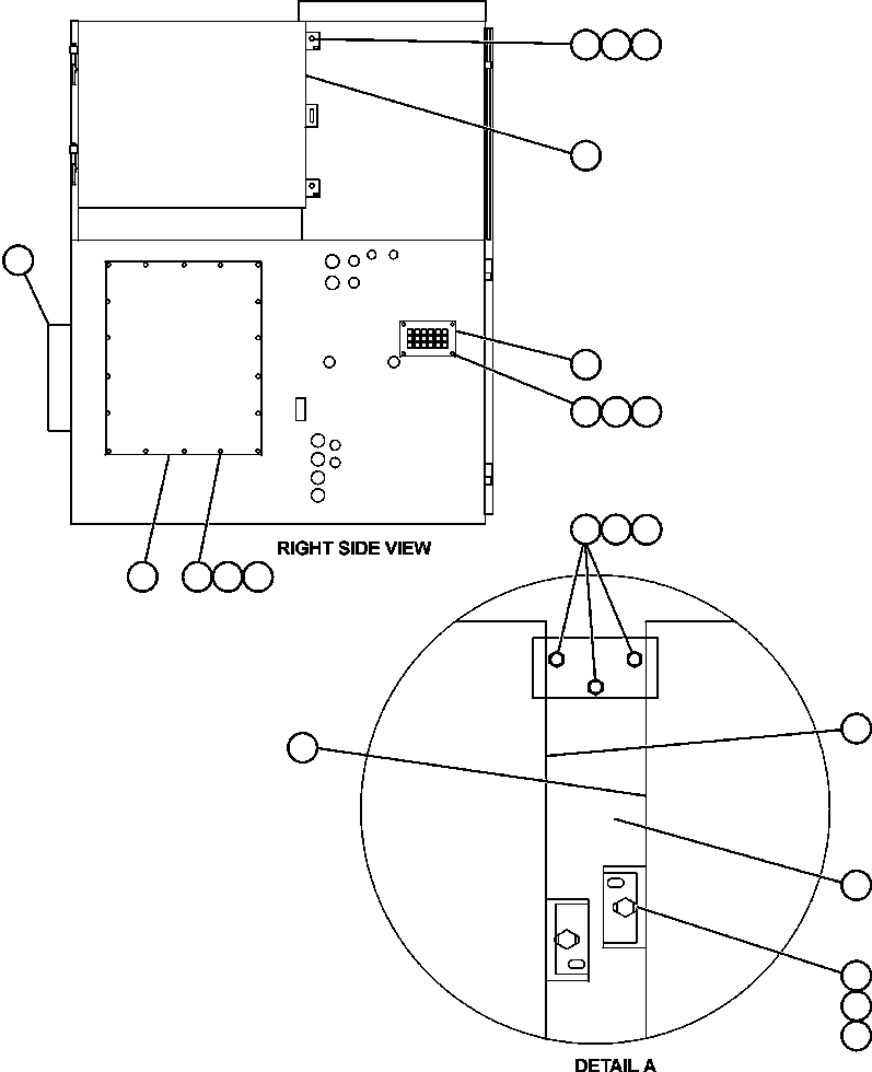 Komatsu parts book diagram for AFE52-J 930E-3 S/N A30336-A30340  KLEMKE: CONTROL CABINET (RIGHT SIDE AND FRONT VIEW)