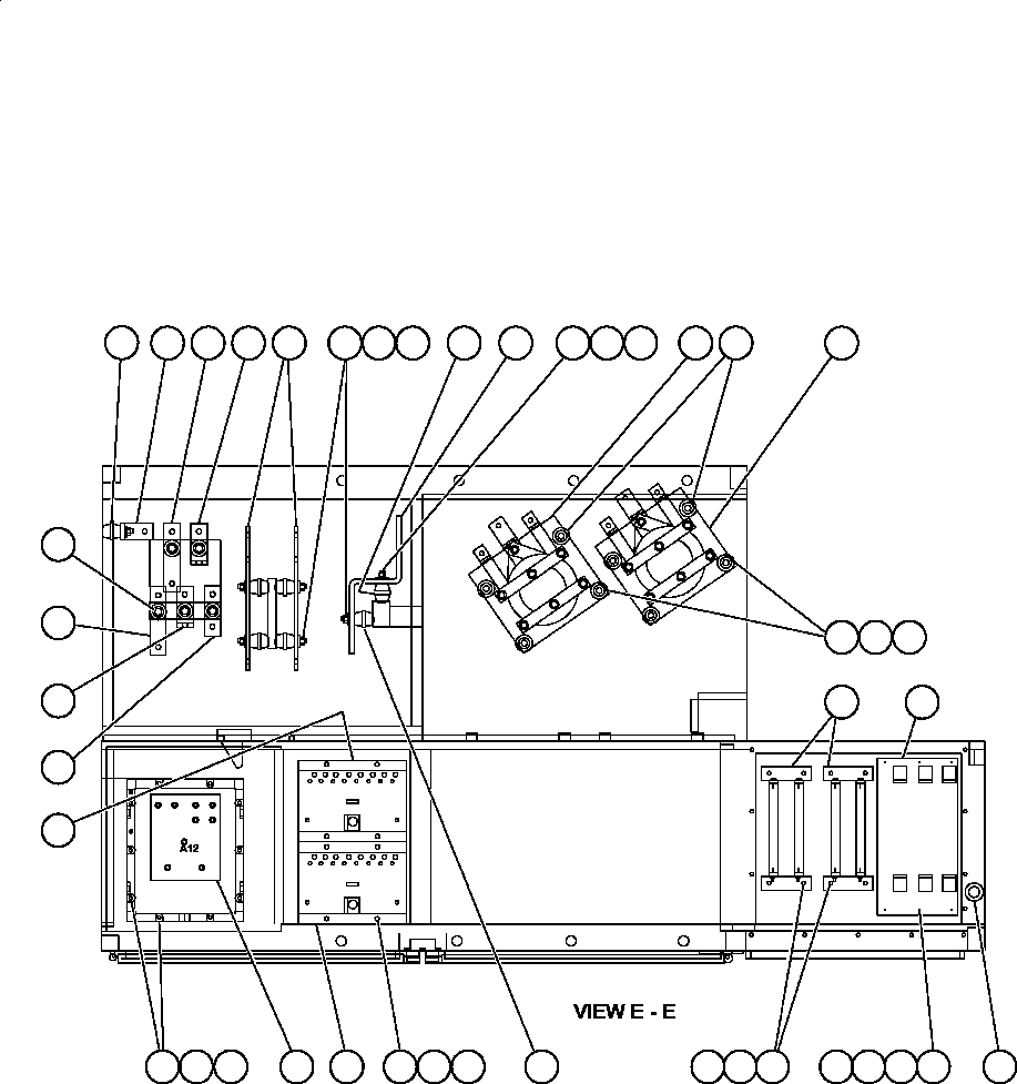 Komatsu parts book diagram for AFE52-J 930E-3 S/N A30336-A30340  KLEMKE: CONTROL CABINET (BOTTOM VIEWS)