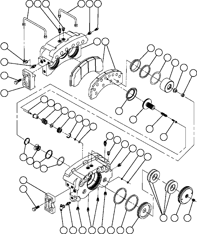 Komatsu parts book diagram for AFE57-AA 830E-AC S/N A30106 - A30108      ELK VALLEY COAL: REAR DISC BRAKE ASSEMBLY (PC2545)