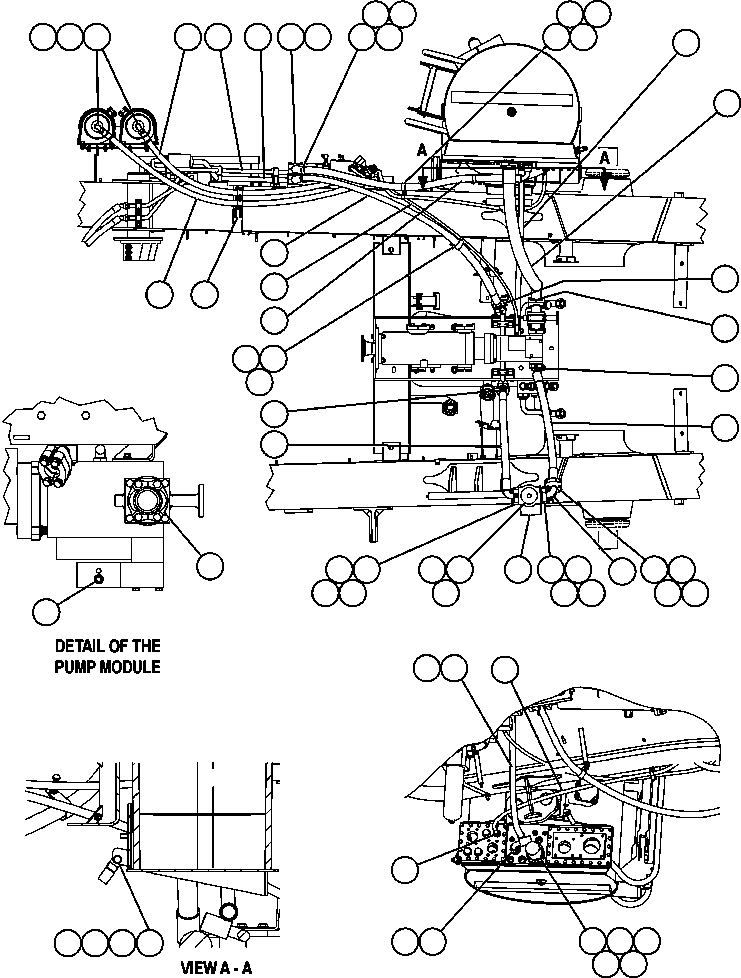 Komatsu parts book diagram for AFE57-AA 830E-AC S/N A30106 - A30108      ELK VALLEY COAL: STEERING PIPING