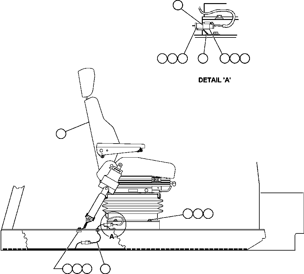 Komatsu parts book diagram for AFE57-AA 830E-AC S/N A30106 - A30108      ELK VALLEY COAL: OPERATOR'S SEAT INSTALLATION