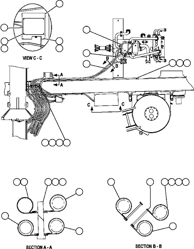 Komatsu parts book diagram for AFE57-AA 830E-AC S/N A30106 - A30108      ELK VALLEY COAL: BRAKE CABINET PIPING