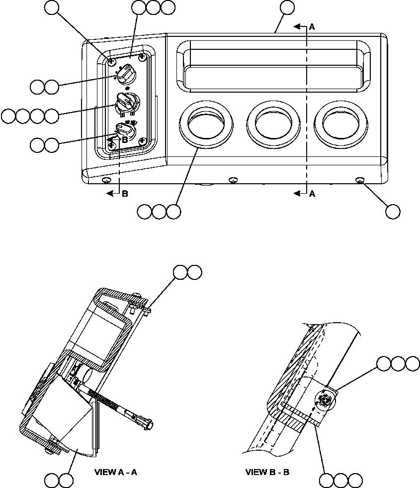 Komatsu parts book diagram for AFE57-AM 830E-1AC S/N A30162, A30163, A30165 - A30167, A30170 - A30173     MACARTHUR: HEATER/AIR CONDITIONER DASH MODULE