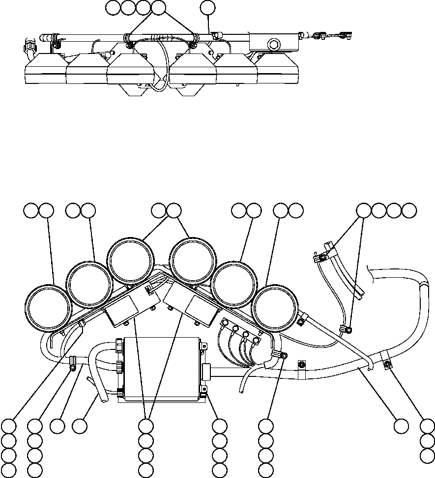 Komatsu parts book diagram for AFE57-AM 830E-1AC S/N A30162, A30163, A30165 - A30167, A30170 - A30173     MACARTHUR: REAR LIGHTS & BACKUP HORN INSTALLATION