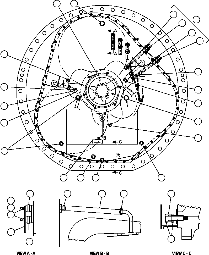 Komatsu parts book diagram for AFE57-AM 830E-1AC S/N A30162, A30163, A30165 - A30167, A30170 - A30173     MACARTHUR: MOTORIZED WHEEL - GEB25C2  6/7 (PC2590)