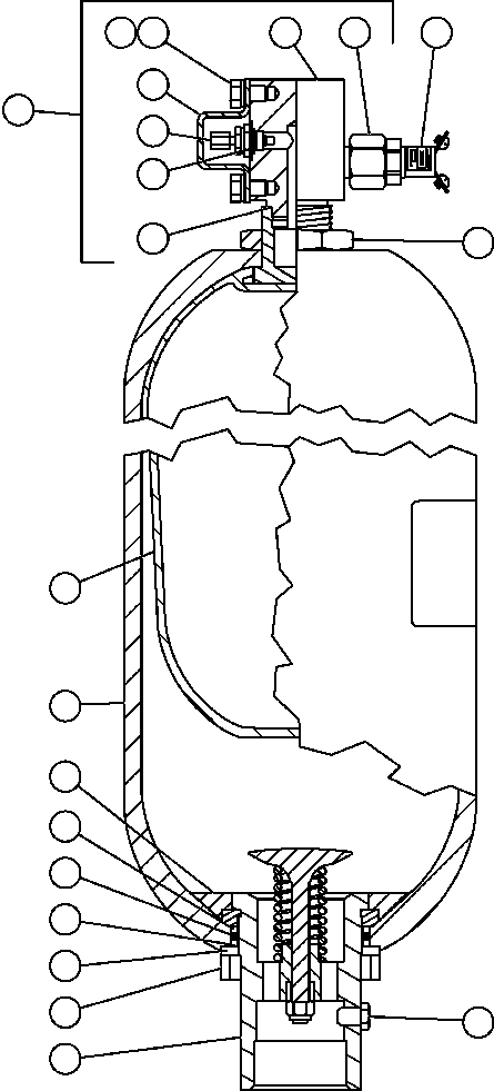 Komatsu parts book diagram for AFE57-AQ 830E-1AC S/N A30174-A30176 & A30183 - A30185     HUNTER VALLEY: STEERING ACCUMULATOR ASSEMBLY (PC2040)