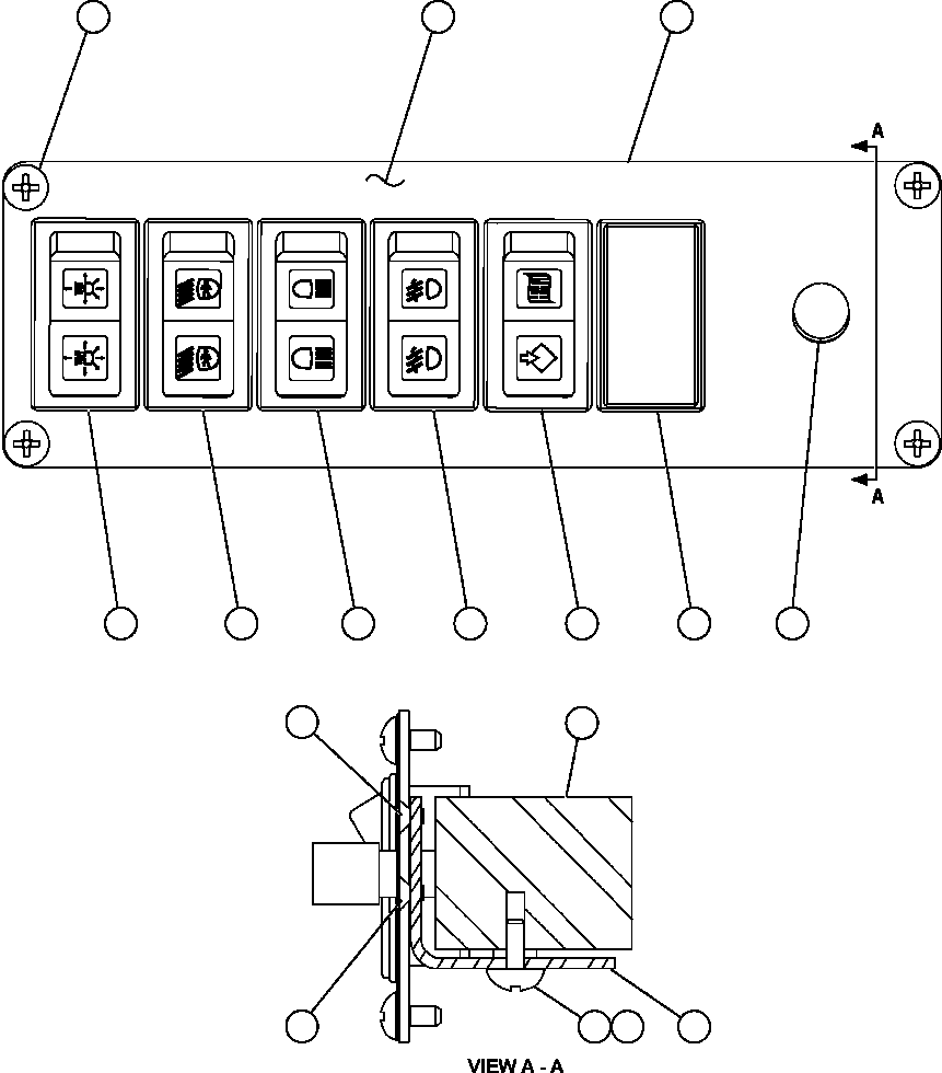 Komatsu parts book diagram for AFE57-AQ 830E-1AC S/N A30174-A30176 & A30183 - A30185     HUNTER VALLEY: LOWER L.H. DASH MODULE (EL4146)