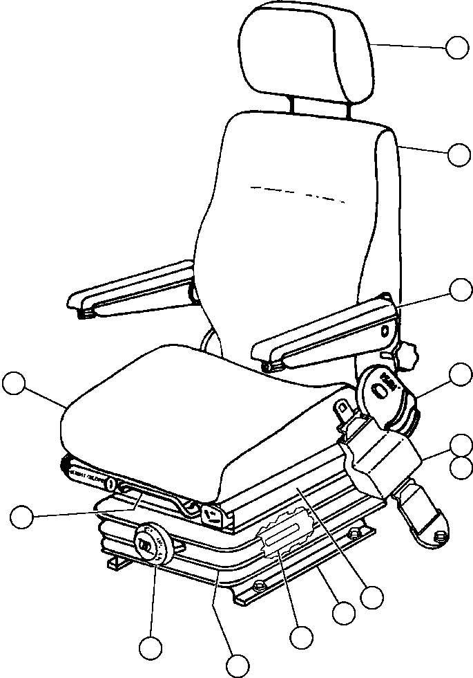 Komatsu parts book diagram for AFE57-AQ 830E-1AC S/N A30174-A30176 & A30183 - A30185     HUNTER VALLEY: PASSENGER SEAT ASSEMBLY   1/6 (PC2371)