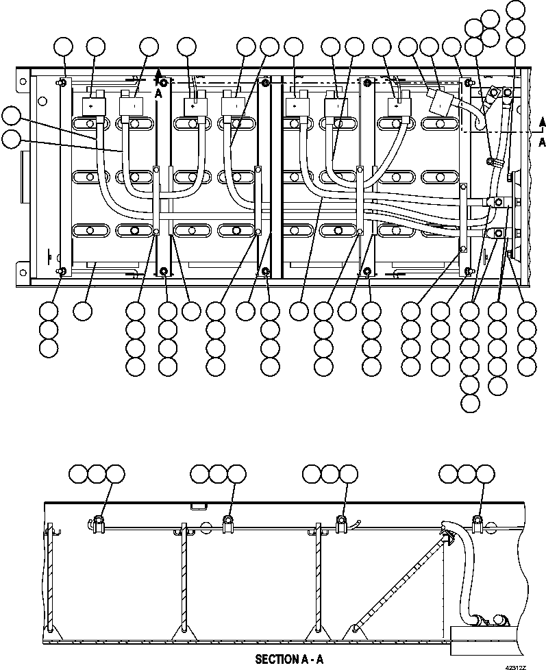 Komatsu parts book diagram for AFE57-AQ 830E-1AC S/N A30174-A30176 & A30183 - A30185     HUNTER VALLEY: BATTERY BOX ( 1/3)