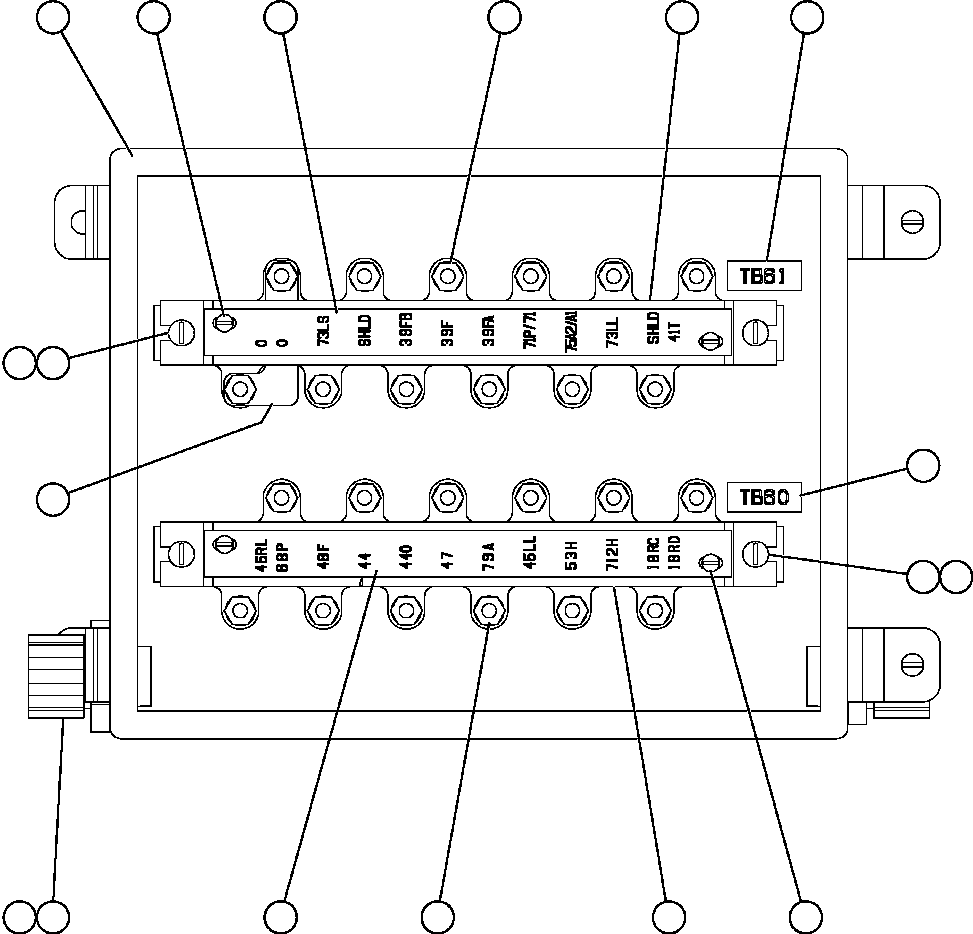Komatsu parts book diagram for AFE57-AQ 830E-1AC S/N A30174-A30176 & A30183 - A30185     HUNTER VALLEY: JUNCTION BOX ASSEMBLY - REAR (EM6434)