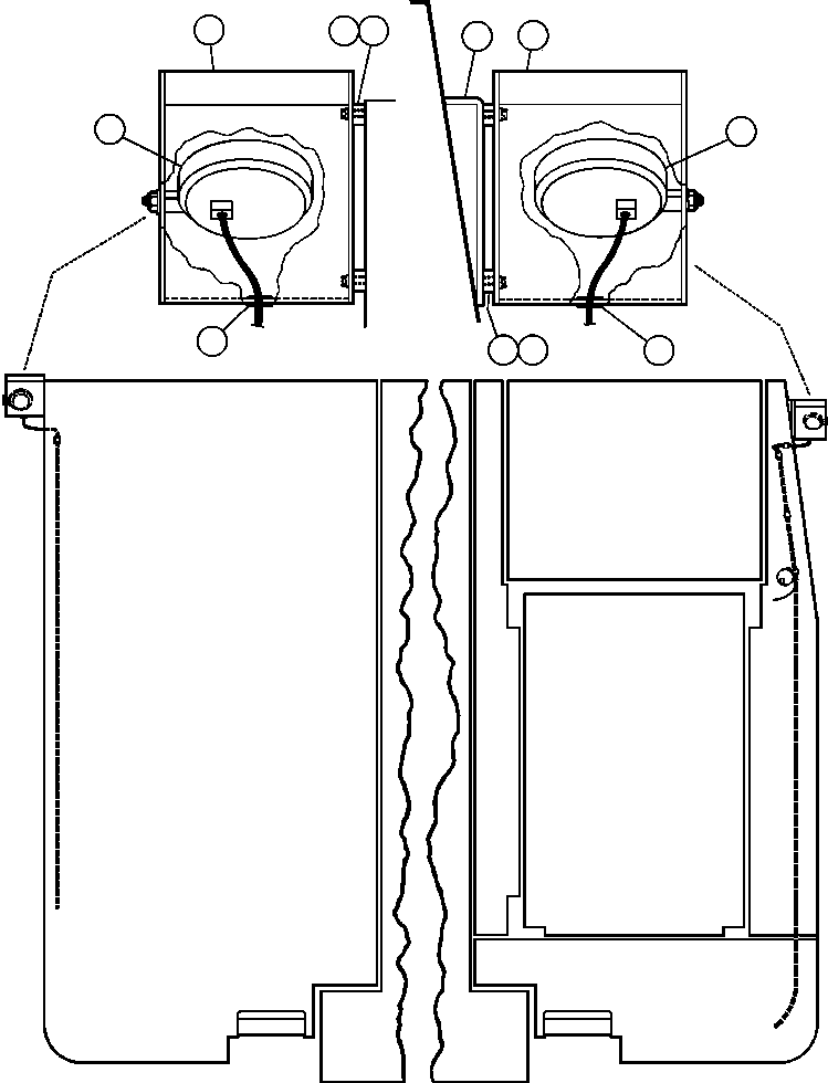 Komatsu parts book diagram for AFE57-AQ 830E-1AC S/N A30174-A30176 & A30183 - A30185     HUNTER VALLEY: BACKUP LIGHT INSTALLATION