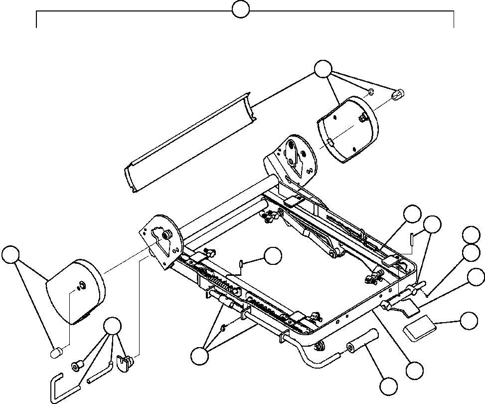 Komatsu parts book diagram for AFE57-AT 830E-1AC S/N A30182, A30186-A30187, A30191-A30193      CARDINAL RIVER / NORTH AMERICAN CONSTRUCTION: PASSENGER SEAT ASSEMBLY   3/6 (PC2371)