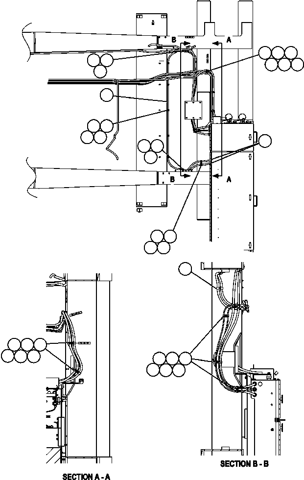 Komatsu parts book diagram for AFE57-AT 830E-1AC S/N A30182, A30186-A30187, A30191-A30193      CARDINAL RIVER / NORTH AMERICAN CONSTRUCTION: WIRING INSTALLATION ( 1/4)