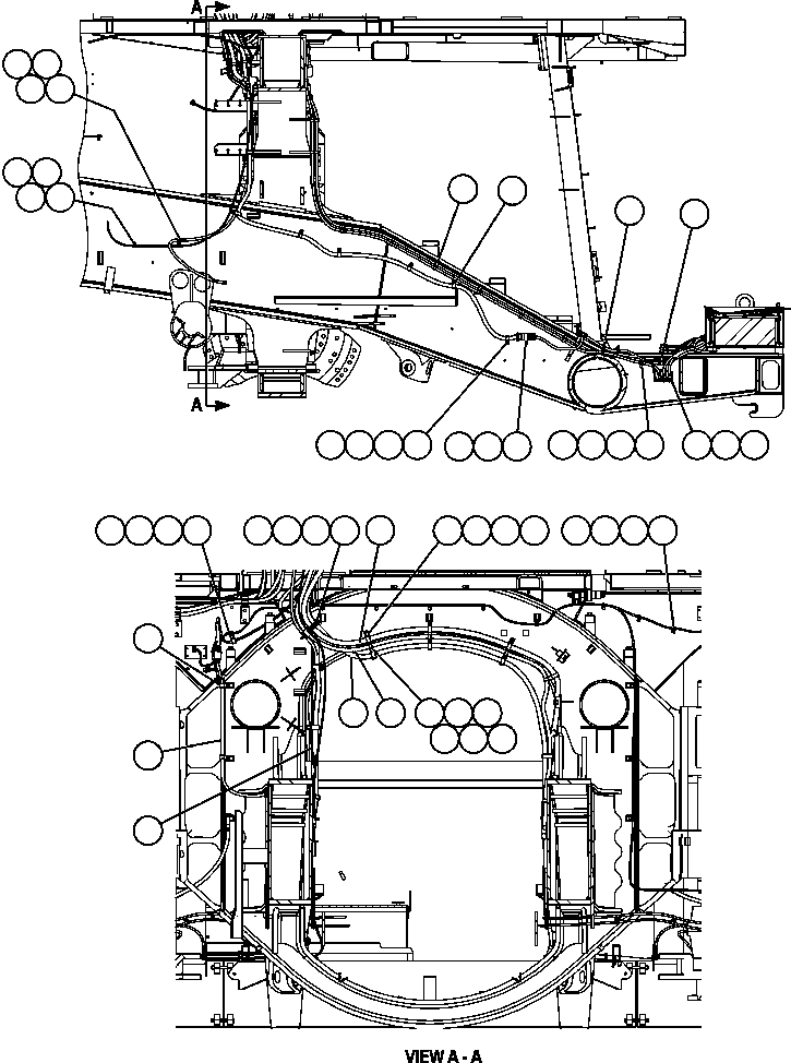 Komatsu parts book diagram for AFE57-AT 830E-1AC S/N A30182, A30186-A30187, A30191-A30193      CARDINAL RIVER / NORTH AMERICAN CONSTRUCTION: WIRING INSTALLATION ( 3/4)