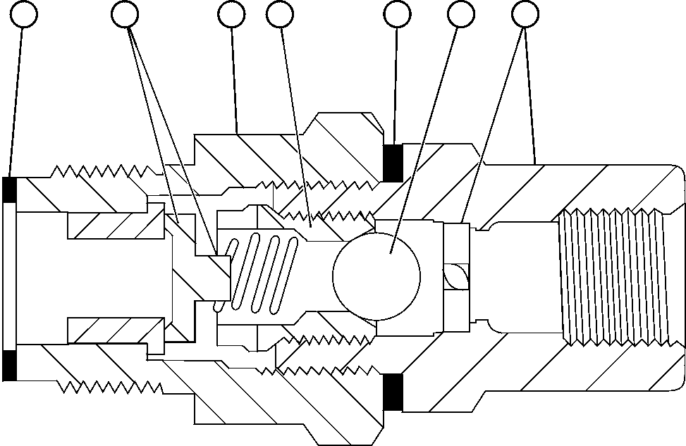 Komatsu parts book diagram for AFE57-AT 830E-1AC S/N A30182, A30186-A30187, A30191-A30193      CARDINAL RIVER / NORTH AMERICAN CONSTRUCTION: CHECK VALVE ASSEMBLY (LA1187)