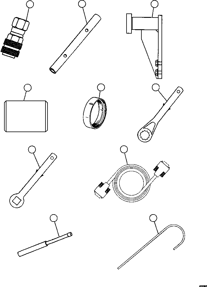 Komatsu parts book diagram for AFE57-AT 830E-1AC S/N A30182, A30186-A30187, A30191-A30193      CARDINAL RIVER / NORTH AMERICAN CONSTRUCTION: TOOL GROUP - DOMESTIC (EL9496)