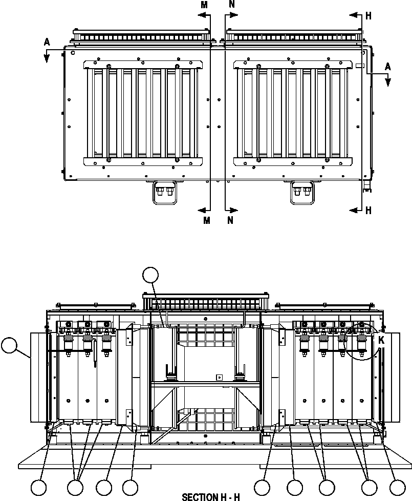 Komatsu parts book diagram for AFE57-AT 830E-1AC S/N A30182, A30186-A30187, A30191-A30193      CARDINAL RIVER / NORTH AMERICAN CONSTRUCTION: RETARDING GRID ASSEMBLY   1/7 (PC2523)