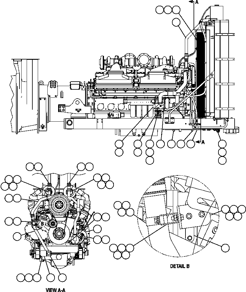 Komatsu parts book diagram for AFE57-AV 830E-1AC S/N A30194 - A30195    YANDICOOGINA: RADIATOR PIPING ( 2/2)