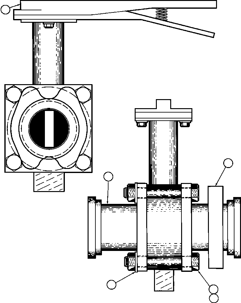 Komatsu parts book diagram for AFE57-AV 830E-1AC S/N A30194 - A30195    YANDICOOGINA: SHUT-OFF VALVE ASSEMBLY (TY8353)