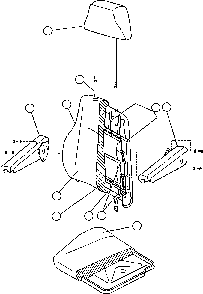 Komatsu parts book diagram for AFE57-AV 830E-1AC S/N A30194 - A30195    YANDICOOGINA: OPERATOR'S SEAT ASSEMBLY   1/6 (PC2324)