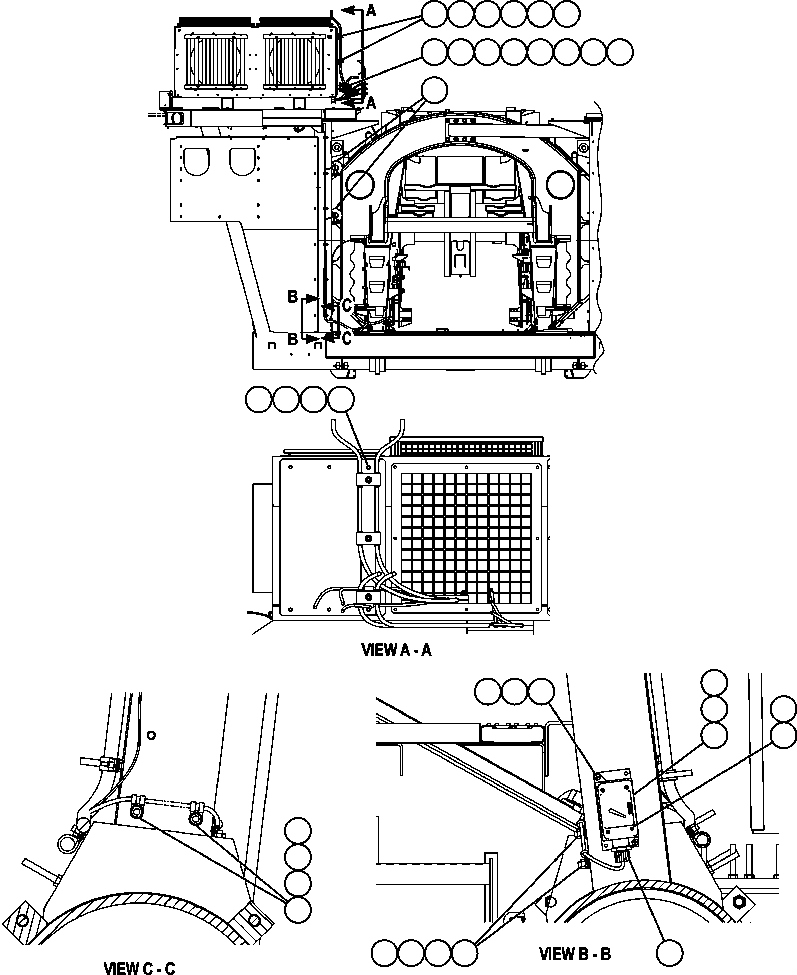 Komatsu parts book diagram for AFE57-AV 830E-1AC S/N A30194 - A30195    YANDICOOGINA: RIGHT DECK ELECTRICAL GROUP