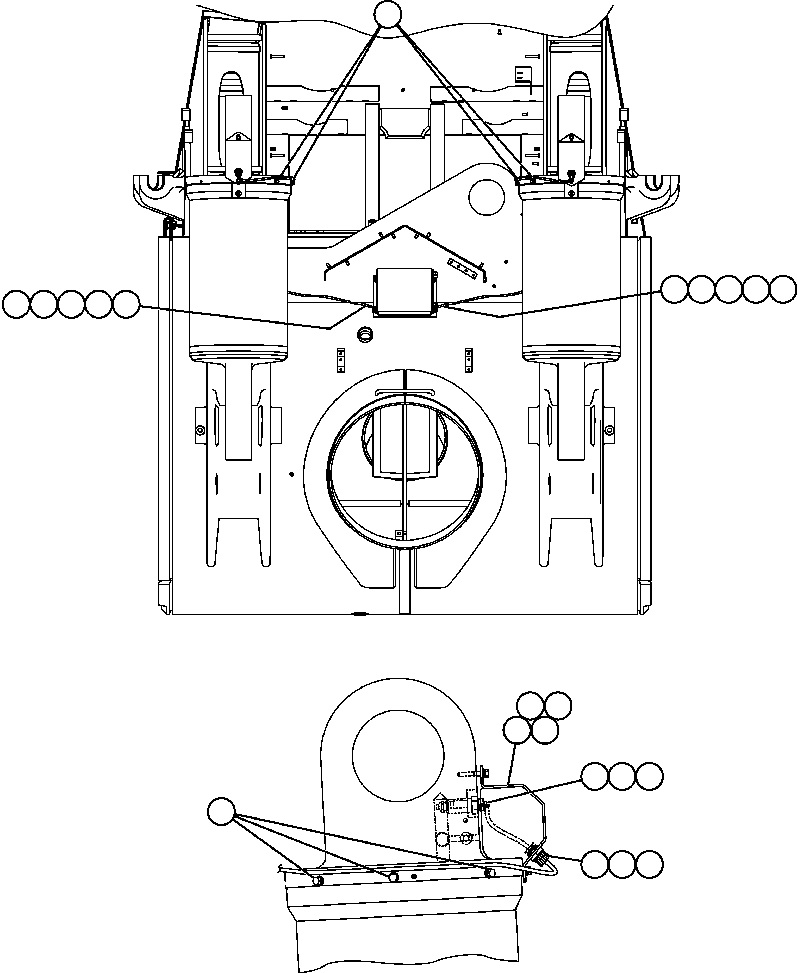 Komatsu parts book diagram for AFE57-AV 830E-1AC S/N A30194 - A30195    YANDICOOGINA: PAYLOAD METER III - REAR SUSPENSIONS