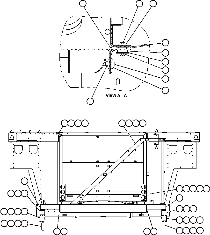 Komatsu parts book diagram for AFE57-C 830E-AC S/N A30005 & A30009-A30010 & A30012-A30013         MINERA HUASCO (CMH): LADDER, STEPS & PLATFORMS