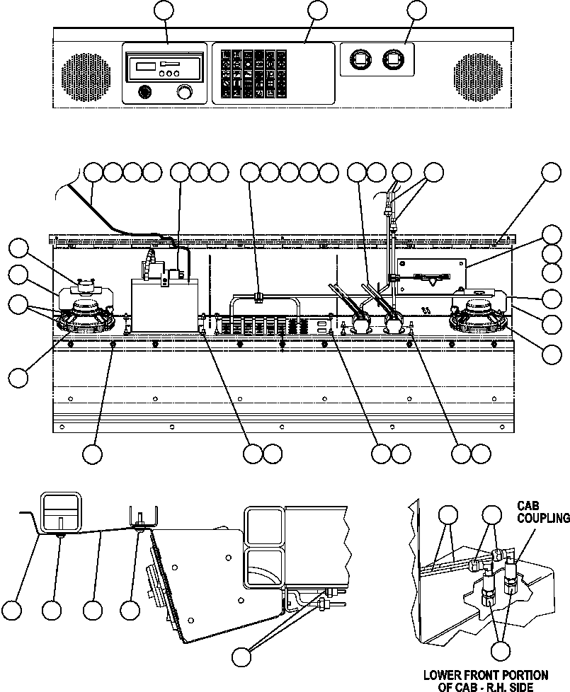 Komatsu parts book diagram for AFE57-C 830E-AC S/N A30005 & A30009-A30010 & A30012-A30013         MINERA HUASCO (CMH): OVERHEAD DASH MODULE