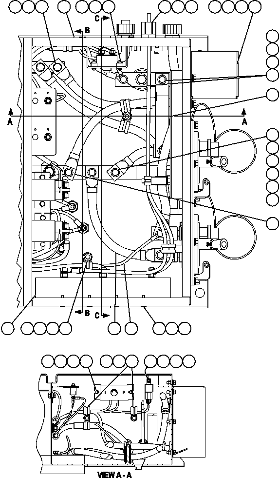 Komatsu parts book diagram for AFE57-C 830E-AC S/N A30005 & A30009-A30010 & A30012-A30013         MINERA HUASCO (CMH): BATTERY DISCONNECT BOX