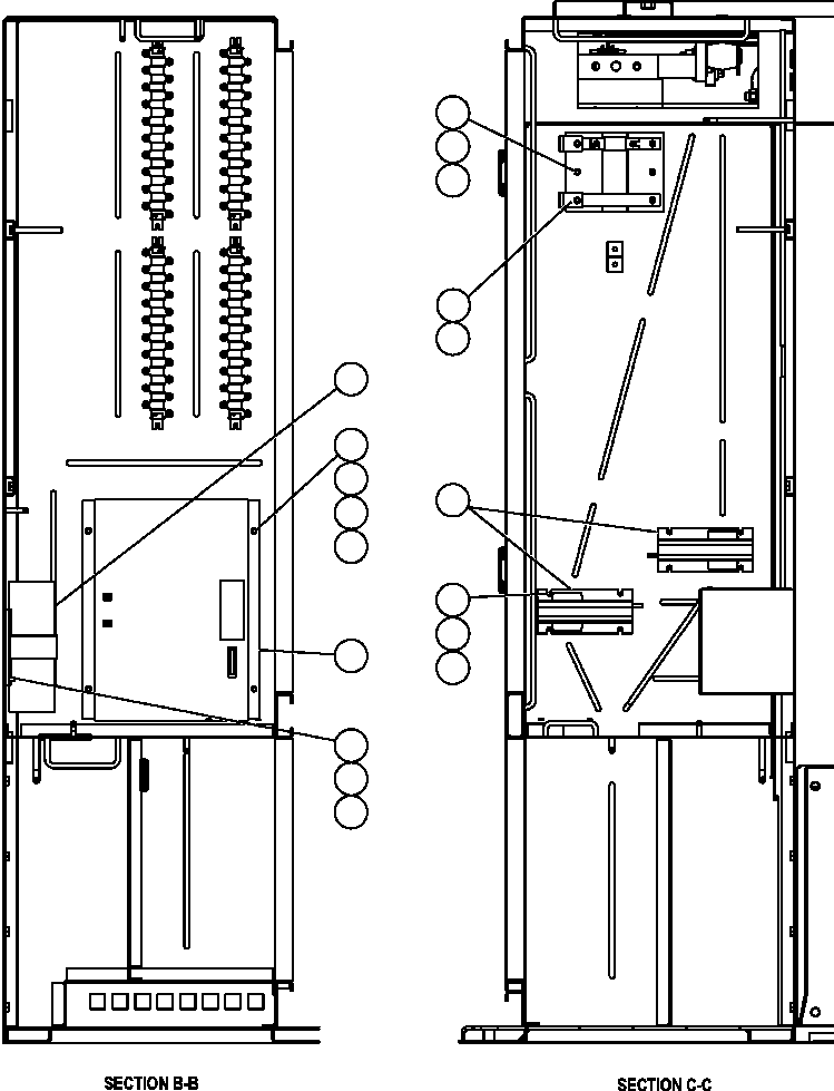 Komatsu parts book diagram for AFE57-C 830E-AC S/N A30005 & A30009-A30010 & A30012-A30013         MINERA HUASCO (CMH): CONTROL CABINET - LEFT SIDE - WALLS (PC1703)