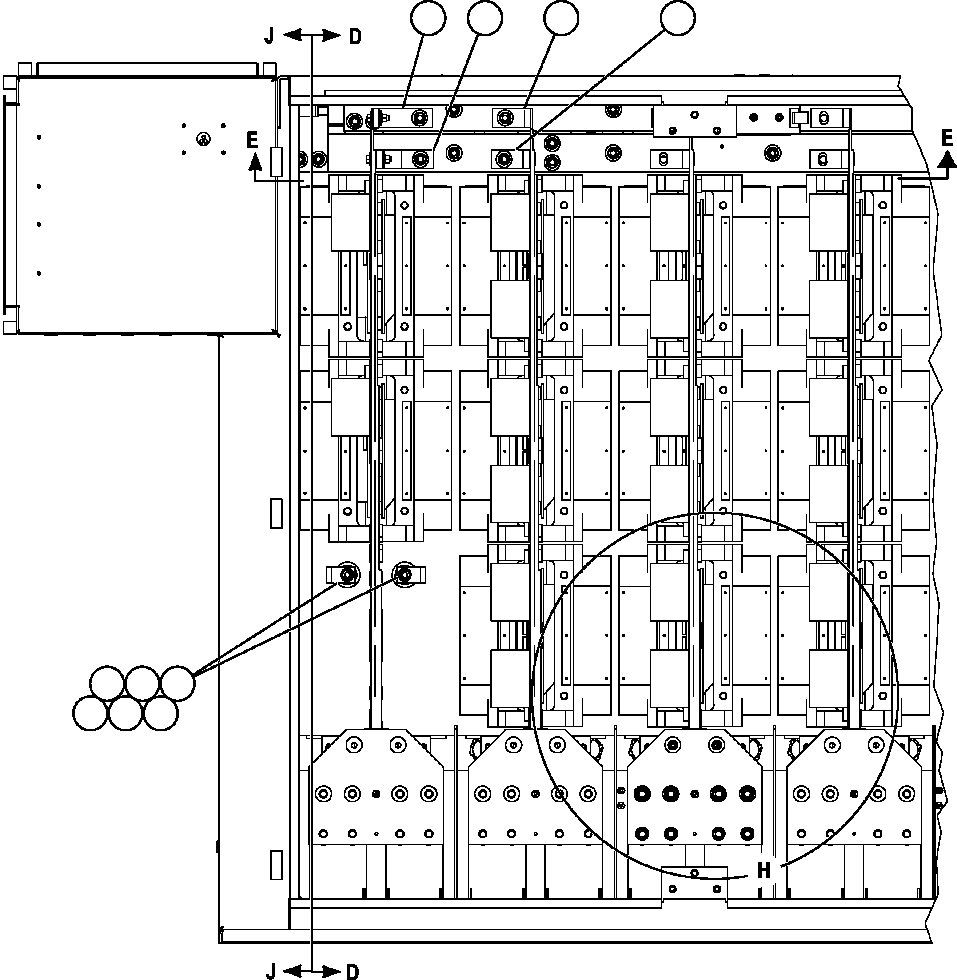 Komatsu parts book diagram for AFE57-C 830E-AC S/N A30005 & A30009-A30010 & A30012-A30013         MINERA HUASCO (CMH): CONTROL CABINET - RIGHT FRONT (PC1703)