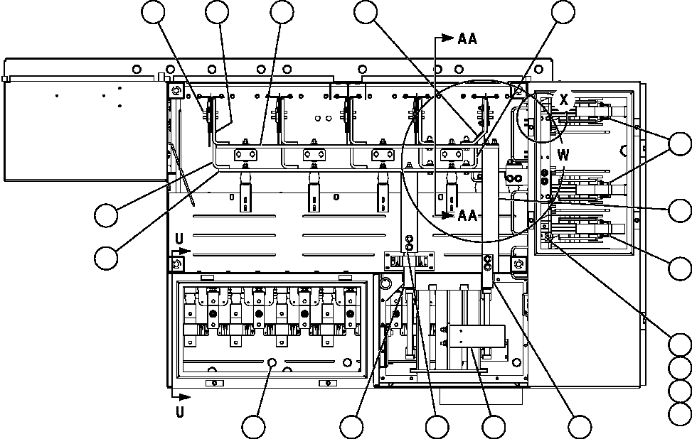 Komatsu parts book diagram for AFE57-C 830E-AC S/N A30005 & A30009-A30010 & A30012-A30013         MINERA HUASCO (CMH): CONTROL CABINET - TOP (PC1703)