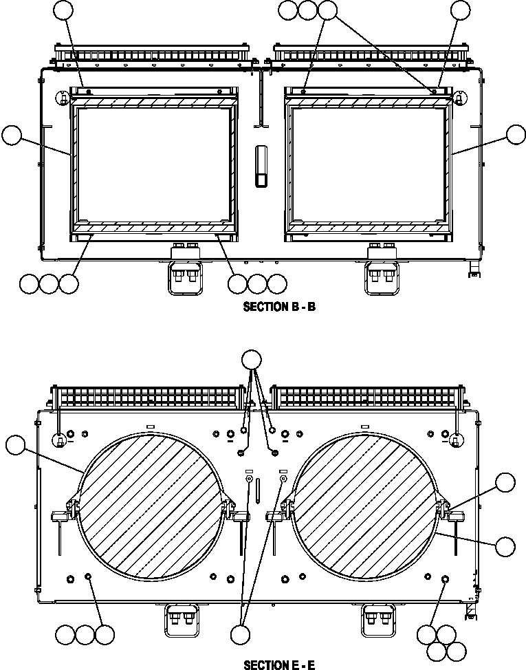 Komatsu parts book diagram for AFE57-C 830E-AC S/N A30005 & A30009-A30010 & A30012-A30013         MINERA HUASCO (CMH): RETARDING GRID ASSEMBLY - 3 (PC1645)