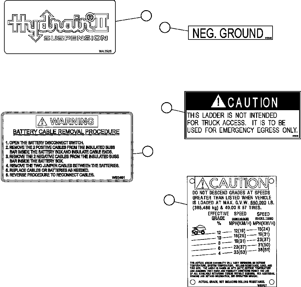 Komatsu parts book diagram for AFE57-CB 830E-1AC S/N A30340 - A30343     FELIX RESOURCES: DECALS & WARNINGS ( 4/5)