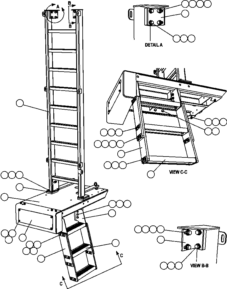 Komatsu parts book diagram for AFE57-CB 830E-1AC S/N A30340 - A30343     FELIX RESOURCES: LH LADDER & PLATFORM