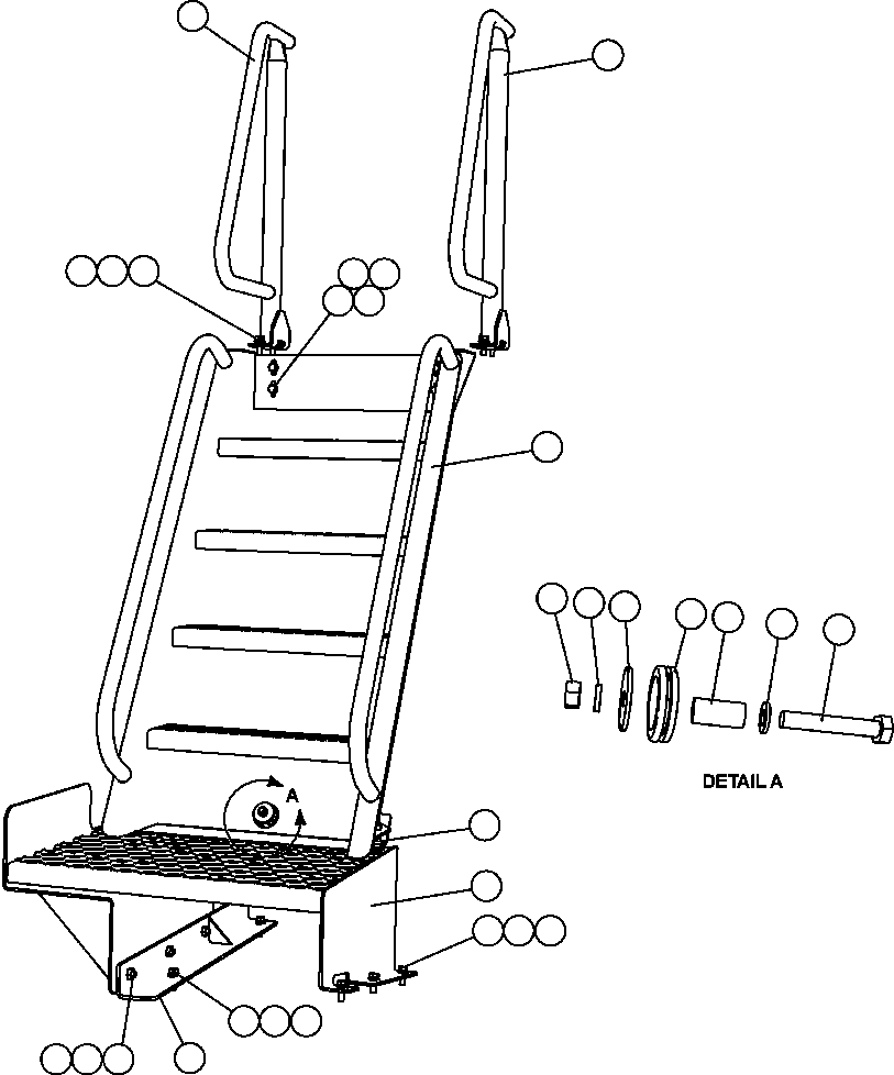 Komatsu parts book diagram for AFE57-CB 830E-1AC S/N A30340 - A30343     FELIX RESOURCES: REAR ACCESS LADDER