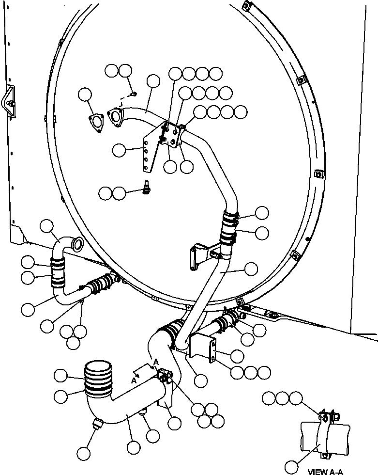 Komatsu parts book diagram for AFE57-CB 830E-1AC S/N A30340 - A30343     FELIX RESOURCES: COOLING SYSTEM PIPING  2/3