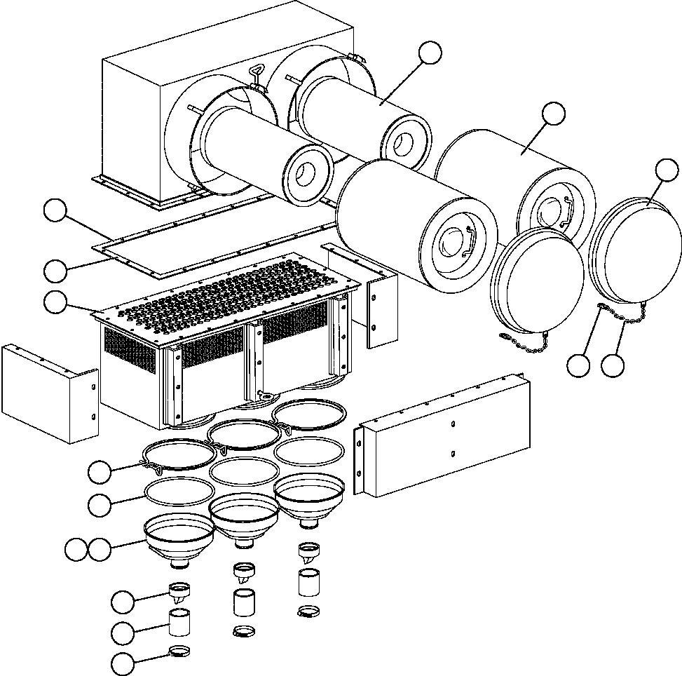 Komatsu parts book diagram for AFE57-CB 830E-1AC S/N A30340 - A30343     FELIX RESOURCES: AIR CLEANER (PC2558)