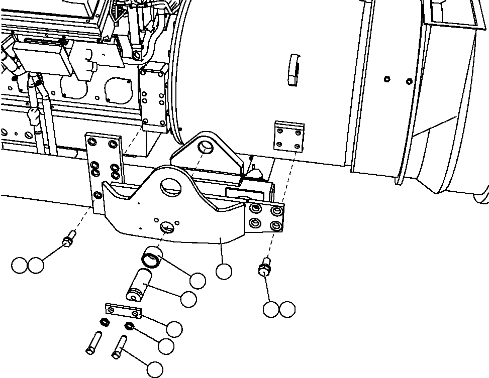 Komatsu parts book diagram for AFE57-CB 830E-1AC S/N A30340 - A30343     FELIX RESOURCES: ENGINE CRADLE INSTALLATION