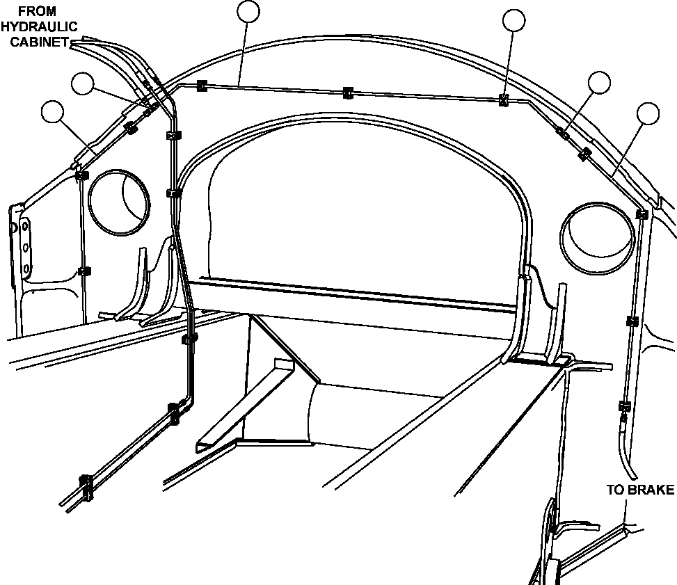Komatsu parts book diagram for AFE57-CB 830E-1AC S/N A30340 - A30343     FELIX RESOURCES: FRONT BRAKE PIPING  1/2