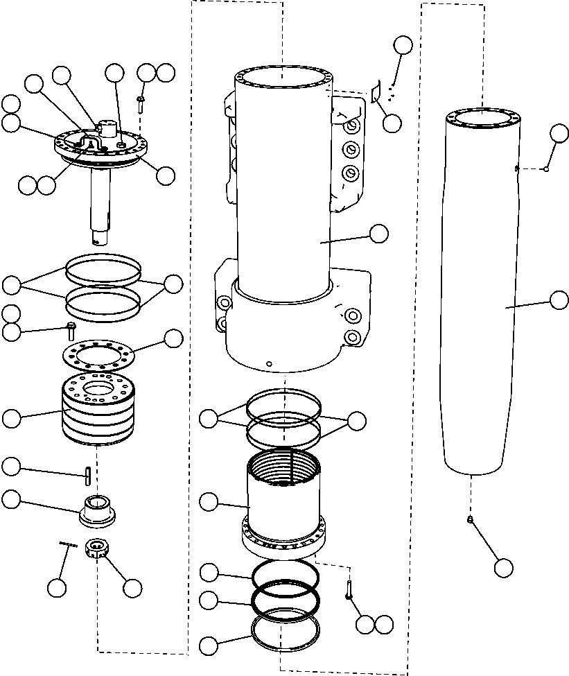 Komatsu parts book diagram for AFE57-CB 830E-1AC S/N A30340 - A30343     FELIX RESOURCES: FRONT SUSPENSION (EJ6895)