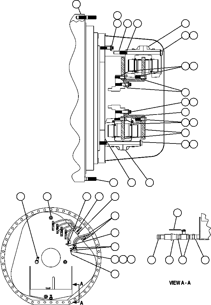 Komatsu parts book diagram for AFE57-CB 830E-1AC S/N A30340 - A30343     FELIX RESOURCES: REAR DISC & PARKING BRAKE INSTL ( 1/2)