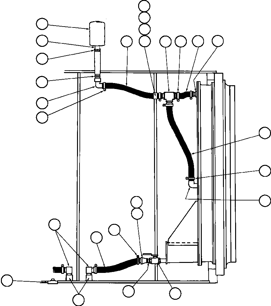 Komatsu parts book diagram for AFE57-CB 830E-1AC S/N A30340 - A30343     FELIX RESOURCES: DRIVE WHEEL PIPING