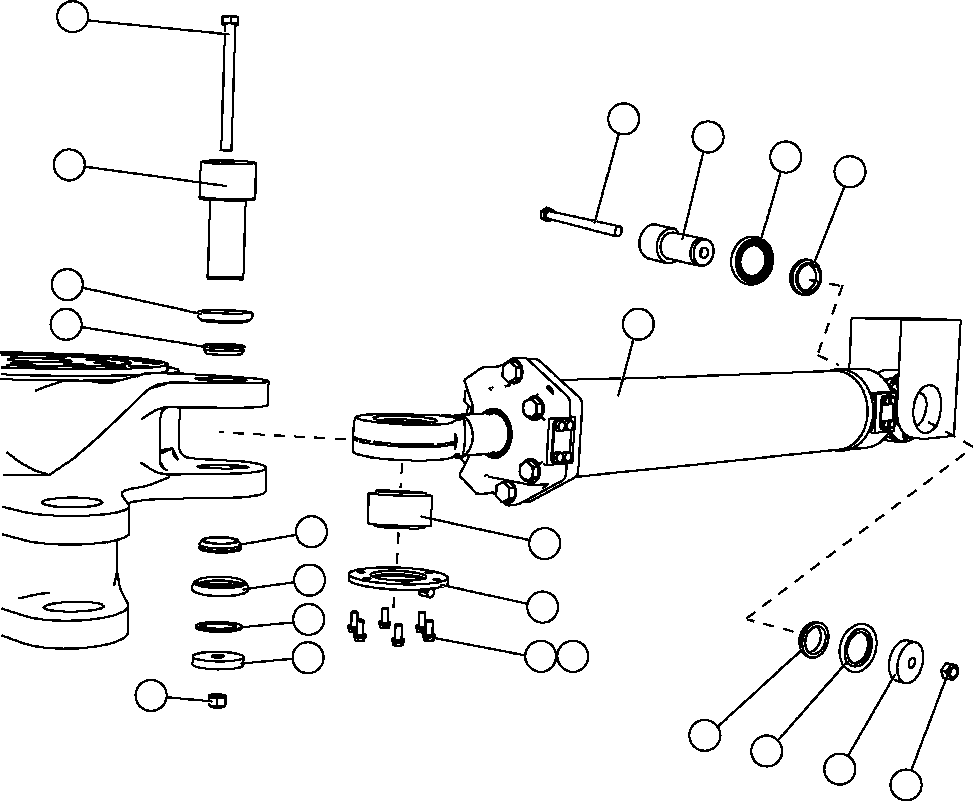 Komatsu parts book diagram for AFE57-CB 830E-1AC S/N A30340 - A30343     FELIX RESOURCES: STEERING CYLINDER INSTALLATION