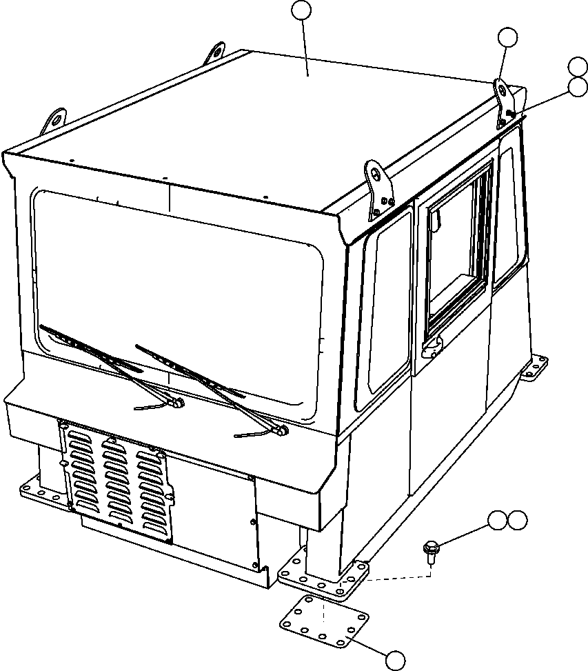 Komatsu parts book diagram for AFE57-CB 830E-1AC S/N A30340 - A30343     FELIX RESOURCES: CAB MOUNTING